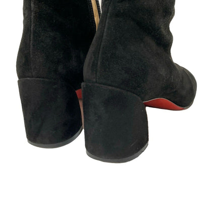 Christian Louboutin TURELA Short Boots Shoes EU 36 US 6 Suede Black Authentic