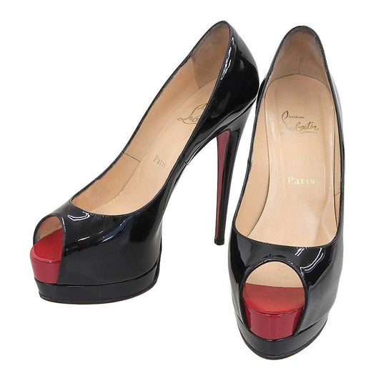 Christian Louboutin Shoes Pumps Heel Palais Royal EU 38 US 8 Black Authentic