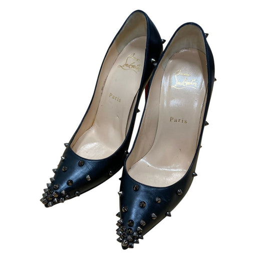 Christian Louboutin Shoes Pumps Heel Studs EU 37 US 7 Black Authentic