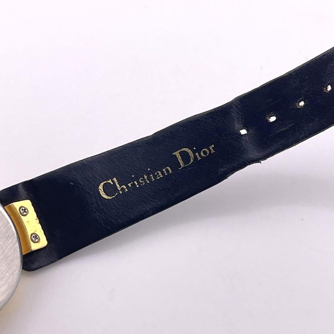 Christian Dior Quartz Watch Wristwatch Logo Gold Black Women's Authentic