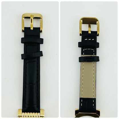 Christian Dior Quartz Watch Wristwatch Logo Gold Black Women's Authentic