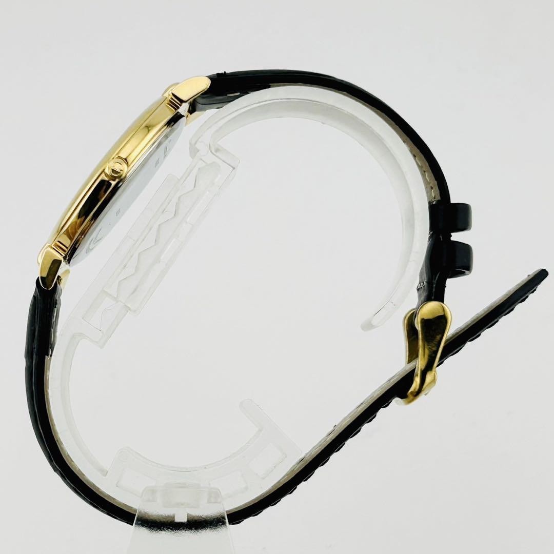 Christian Dior Quartz Watch Wristwatch Logo Gold Black Women's Authentic