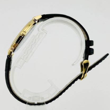 Christian Dior Quartz Watch Wristwatch Logo Gold Black Women's Authentic