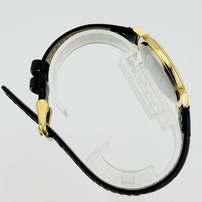Christian Dior Quartz Watch Wristwatch Logo Gold Black Women's Authentic