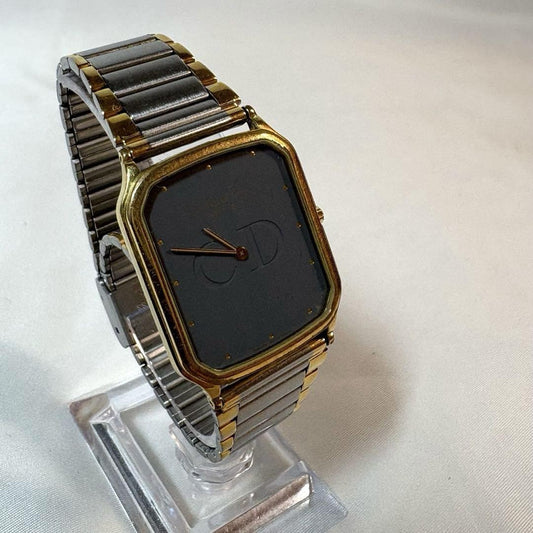 Christian Dior Quartz Watch Wristwatch CD Gold Silver Women's Authentic