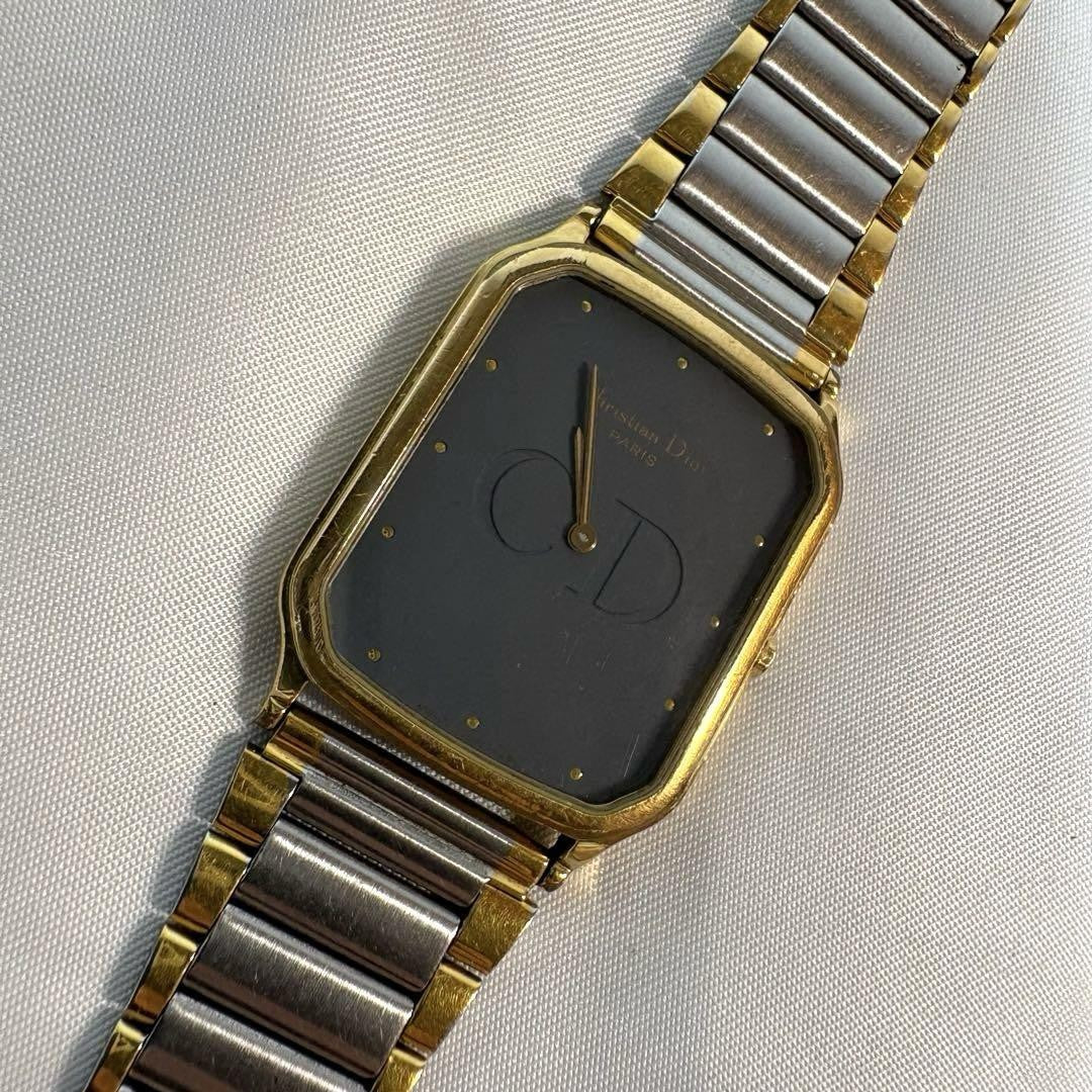 Christian Dior Quartz Watch Wristwatch CD Gold Silver Women's Authentic
