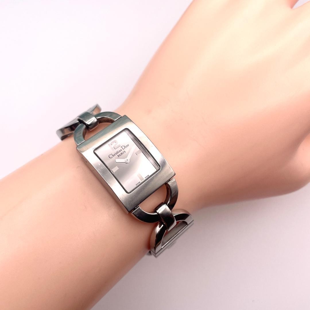 Christian Dior D78-109 Quartz Watch Wristwatch Logo Silver Women's Authentic