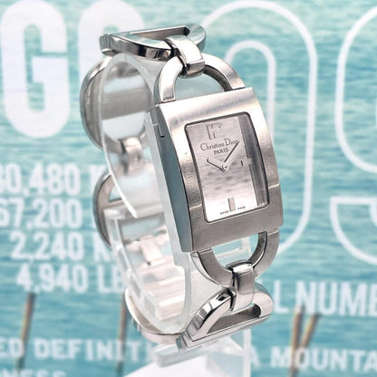 Christian Dior D78-109 Quartz Watch Wristwatch Logo Silver Women's Authentic