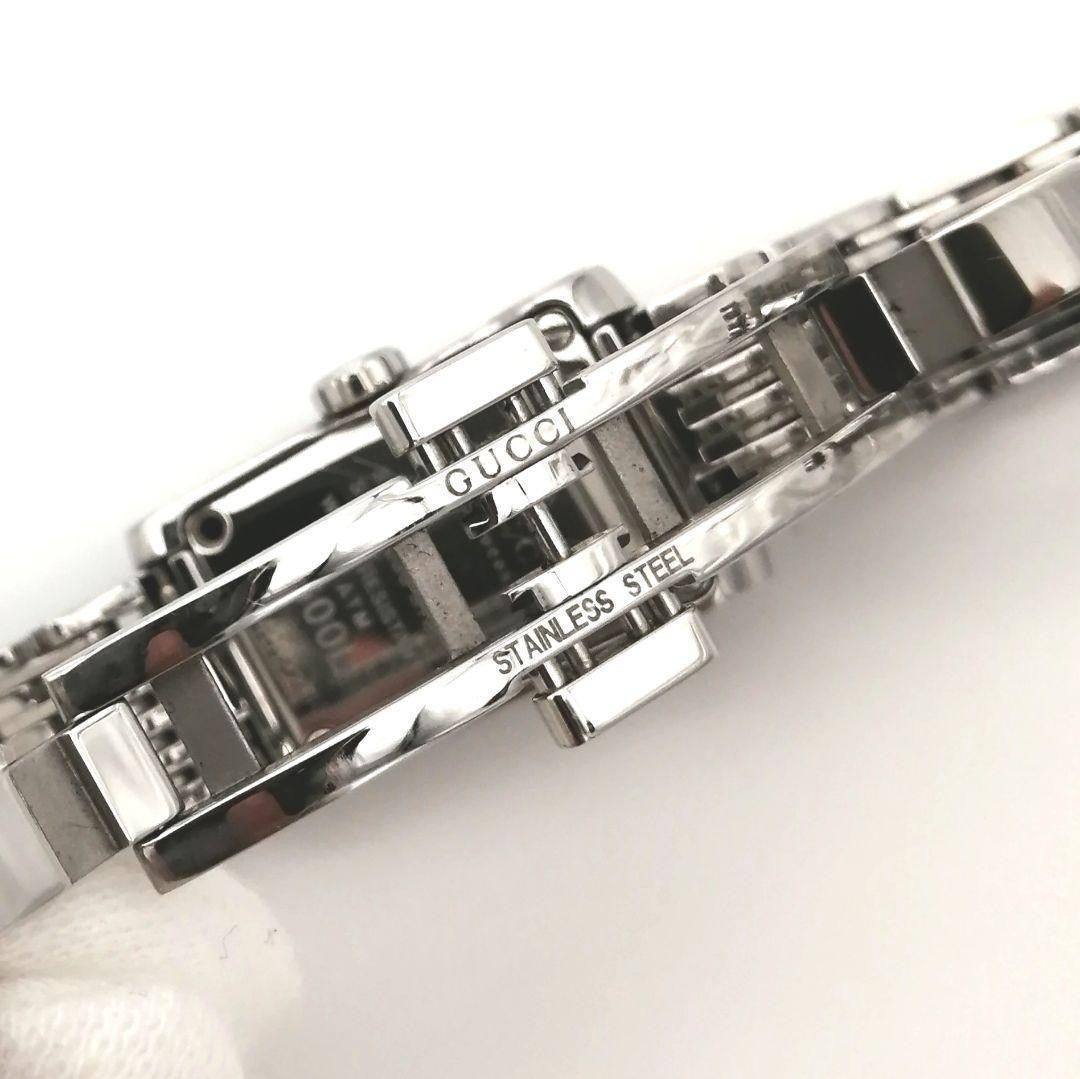 GUCCI 8600L Watch Wristwatch GG Pink Silver Women's Authentic