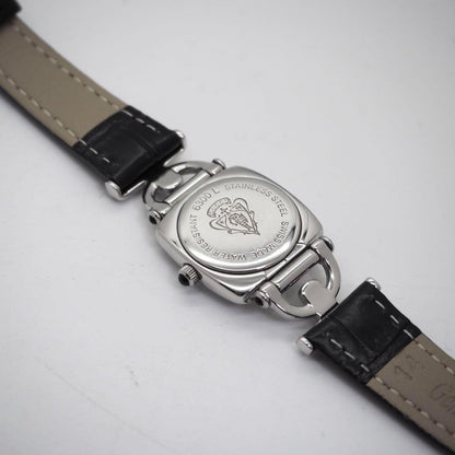 GUCCI 6300L Quartz Watch Wristwatch Black Silver Women's Authentic