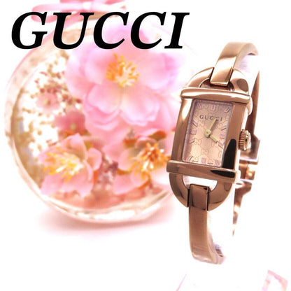 GUCCI 6800L Quartz Watch Wristwatch Pink Gold Women's Authentic