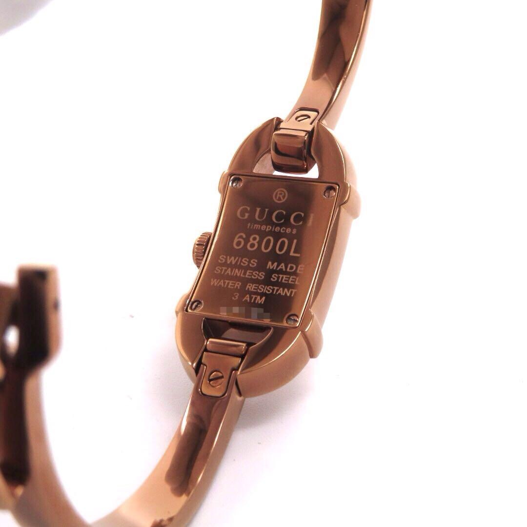 GUCCI 6800L Quartz Watch Wristwatch Pink Gold Women's Authentic
