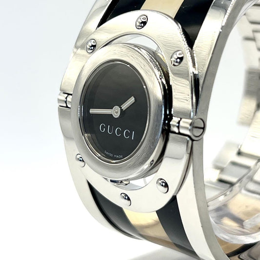 GUCCI Quartz Watch Wristwatch Black Silver Women's Authentic