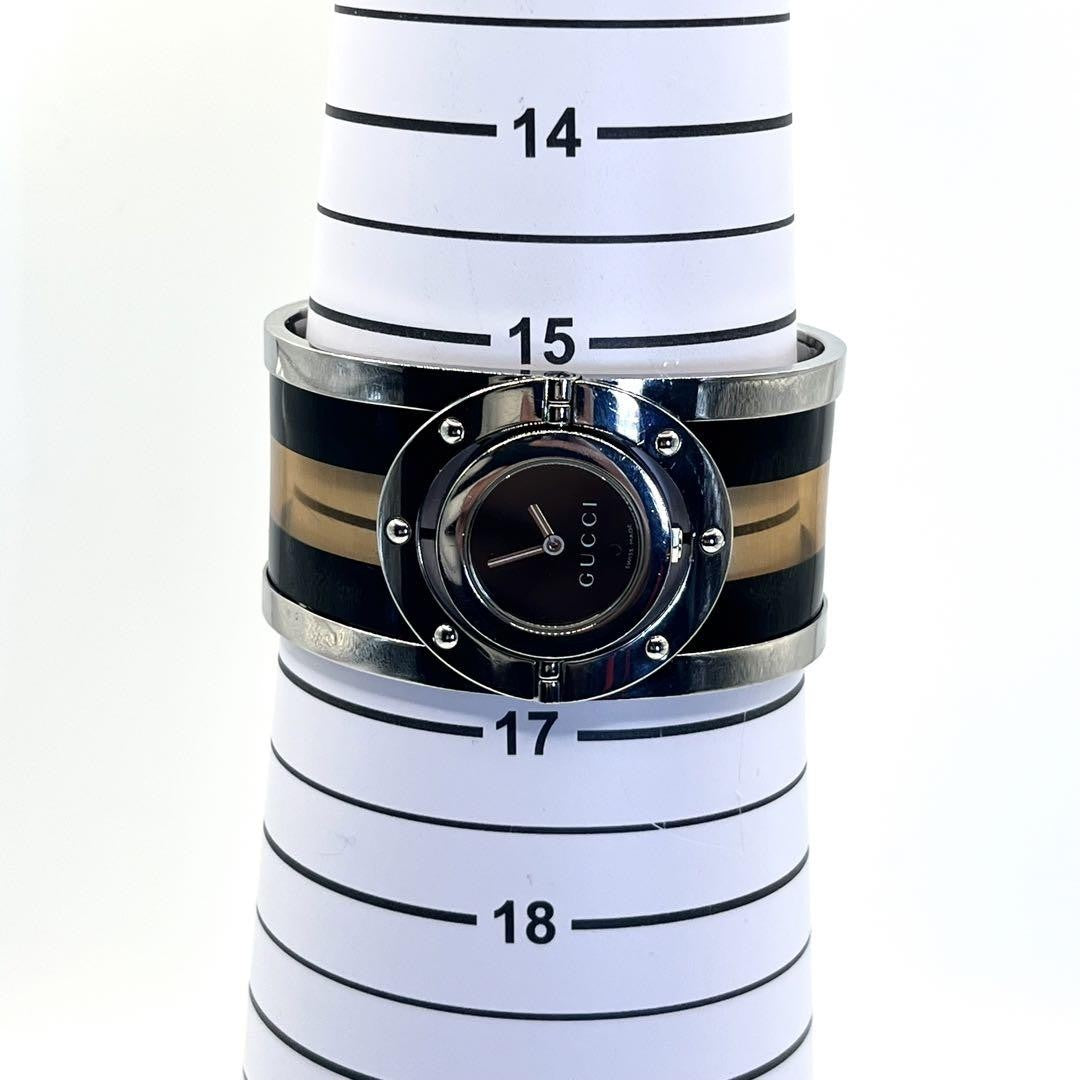 GUCCI Quartz Watch Wristwatch Black Silver Women's Authentic