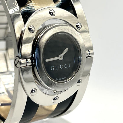 GUCCI Quartz Watch Wristwatch Black Silver Women's Authentic