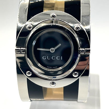 GUCCI Quartz Watch Wristwatch Black Silver Women's Authentic