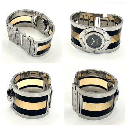 GUCCI Quartz Watch Wristwatch Black Silver Women's Authentic