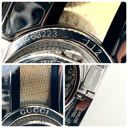 GUCCI Quartz Watch Wristwatch Black Silver Women's Authentic