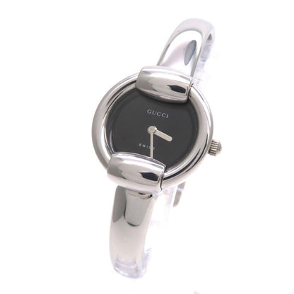 GUCCI 1400L Quartz Watch Wristwatch Black Silver Women's Authentic