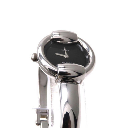 GUCCI 1400L Quartz Watch Wristwatch Black Silver Women's Authentic