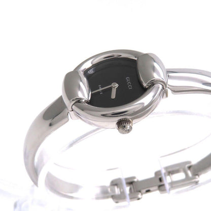 GUCCI 1400L Quartz Watch Wristwatch Black Silver Women's Authentic