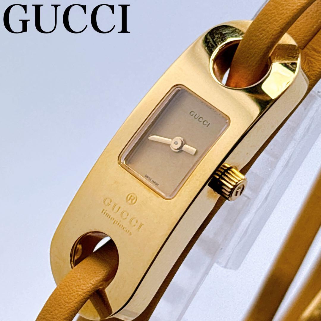 GUCCI 6100L Quartz Watch Wristwatch Gold Women's Authentic