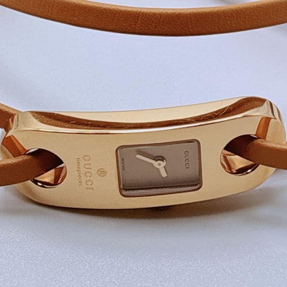 GUCCI 6100L Quartz Watch Wristwatch Gold Women's Authentic