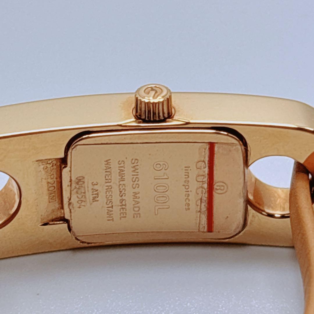 GUCCI 6100L Quartz Watch Wristwatch Gold Women's Authentic