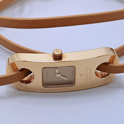 GUCCI 6100L Quartz Watch Wristwatch Gold Women's Authentic