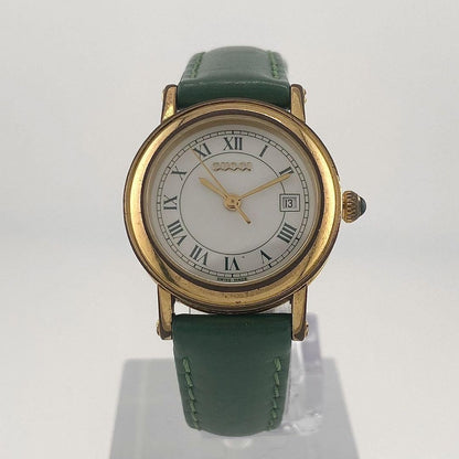 GUCCI 7200L Quartz Watch Wristwatch Gold Green Women's Authentic