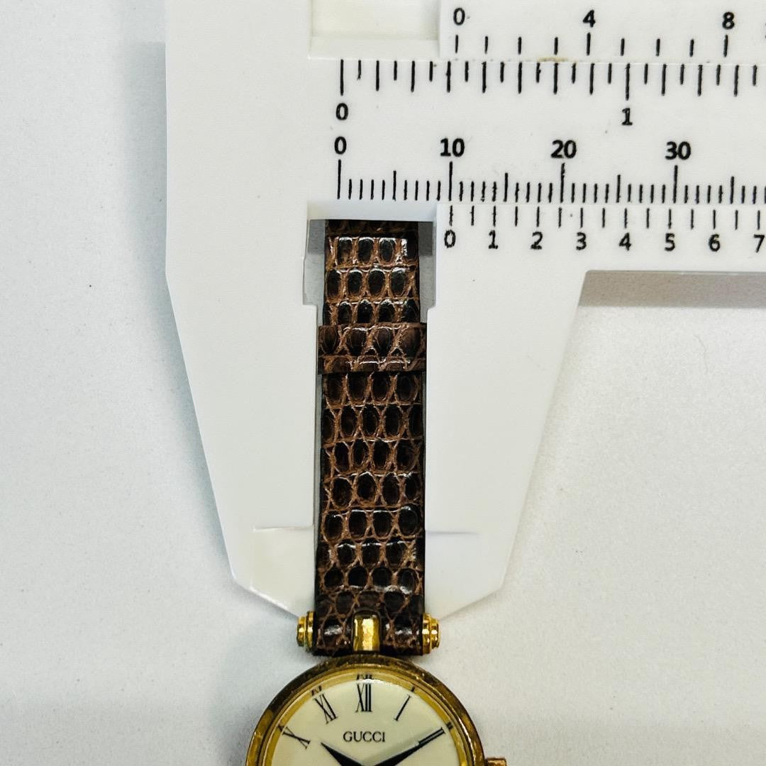 GUCCI Quartz Watch Wristwatch Gold White Women's Authentic