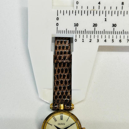 GUCCI Quartz Watch Wristwatch Gold White Women's Authentic