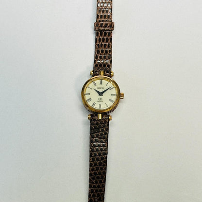 GUCCI Quartz Watch Wristwatch Gold White Women's Authentic