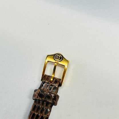 GUCCI Quartz Watch Wristwatch Gold White Women's Authentic