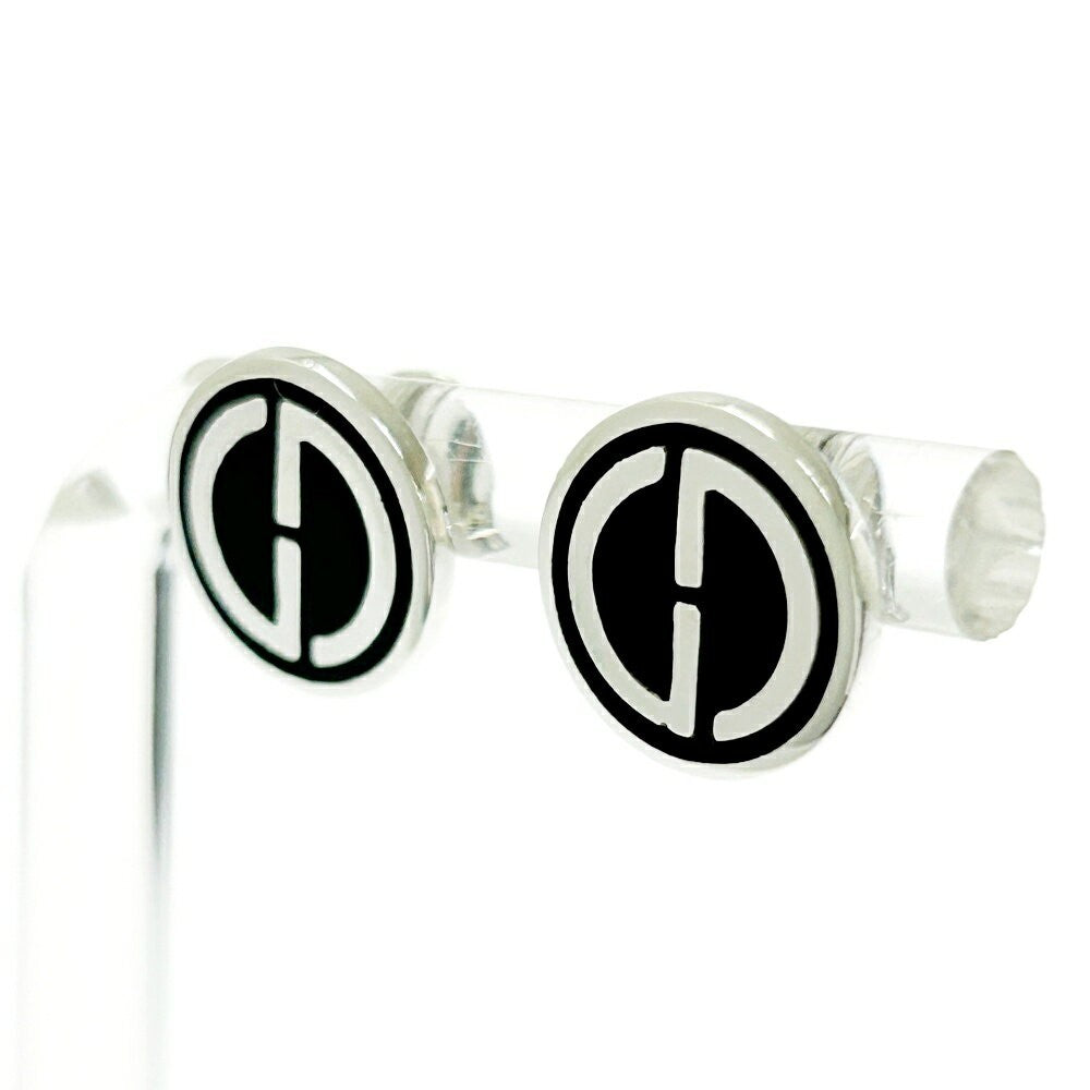 GUCCI Earrings G Logo Black Silver 925 Women Accessory Authentic