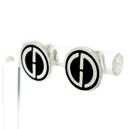GUCCI Earrings G Logo Black Silver 925 Women Accessory Authentic