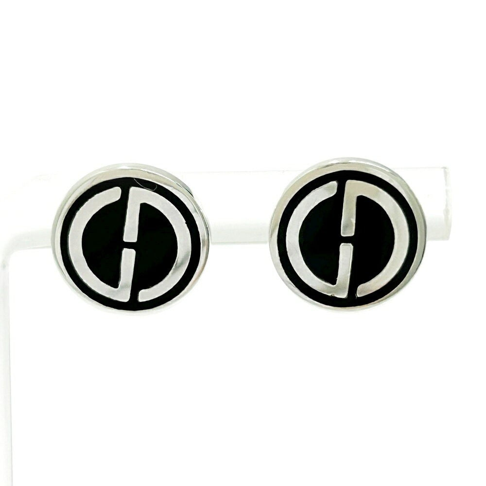 GUCCI Earrings G Logo Black Silver 925 Women Accessory Authentic