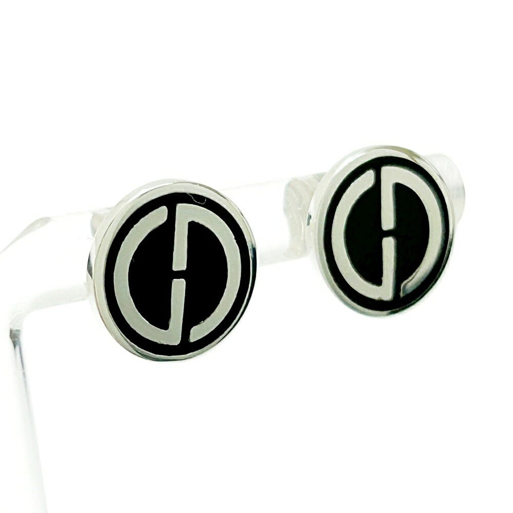 GUCCI Earrings G Logo Black Silver 925 Women Accessory Authentic