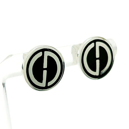 GUCCI Earrings G Logo Black Silver 925 Women Accessory Authentic