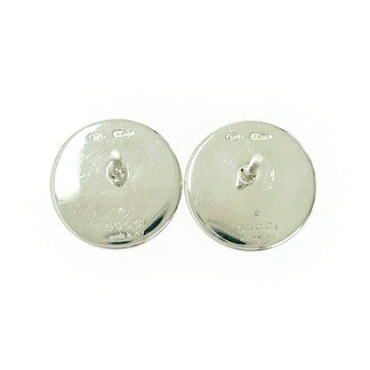 GUCCI Earrings G Logo Black Silver 925 Women Accessory Authentic