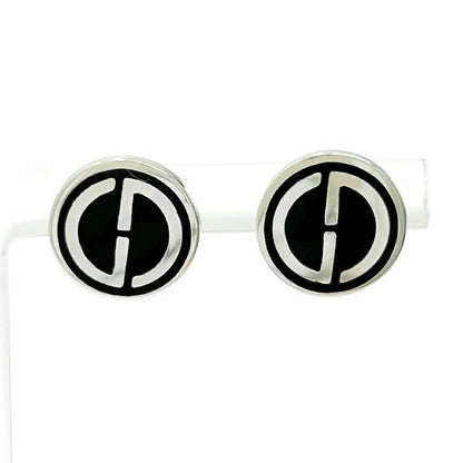 GUCCI Earrings G Logo Black Silver 925 Women Accessory Authentic