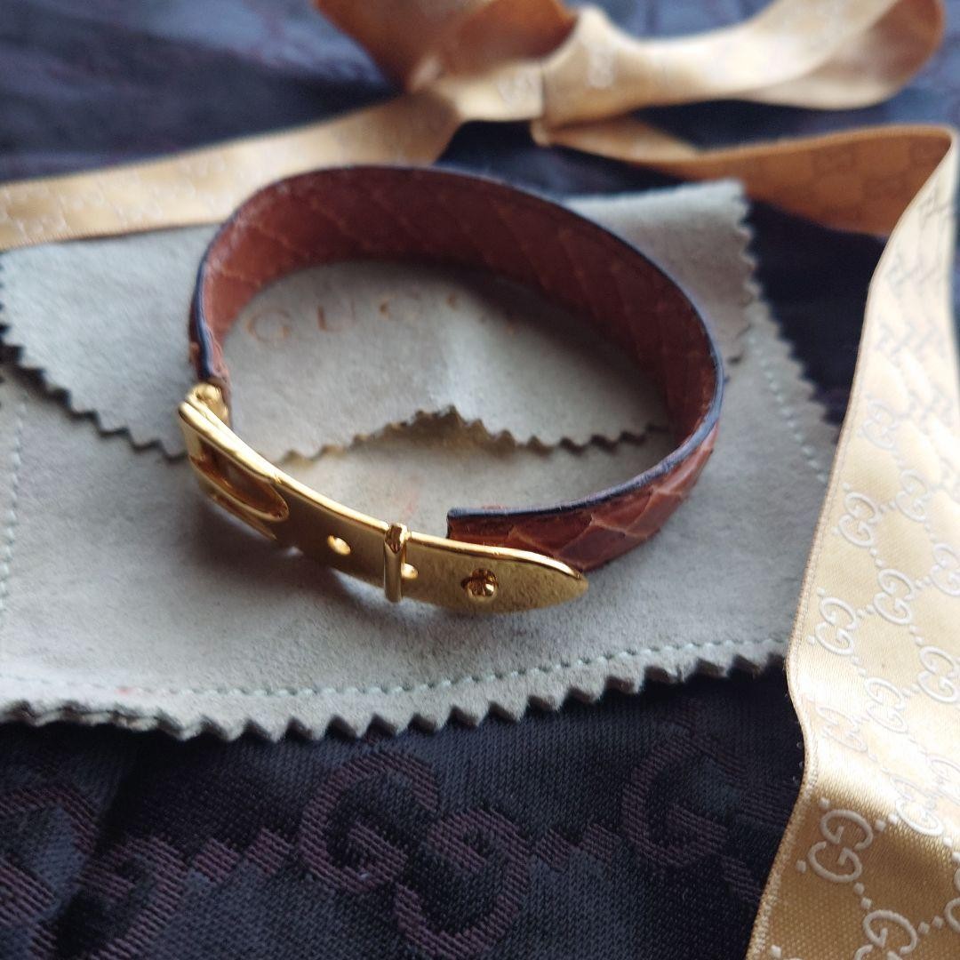 GUCCI Bracelet Bangle Light Brown Women Accessory Authentic