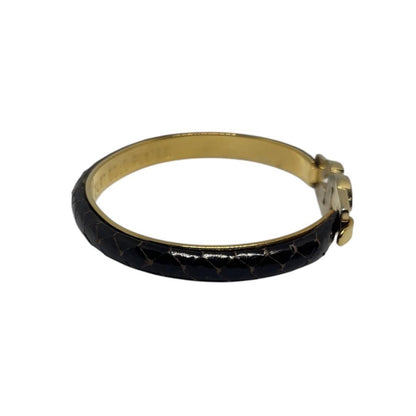 GUCCI Bracelet Bangle Gold tone Black Women Accessory Authentic Used