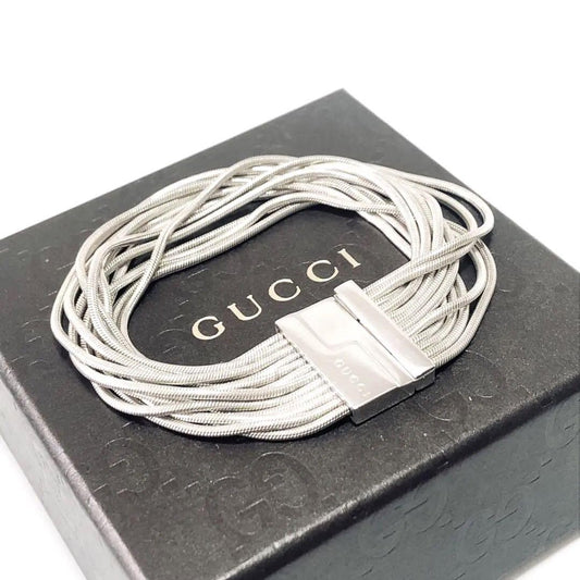 GUCCI Bracelet Bangle 12-strand snake chain Silver 925 Women Accessory Authentic