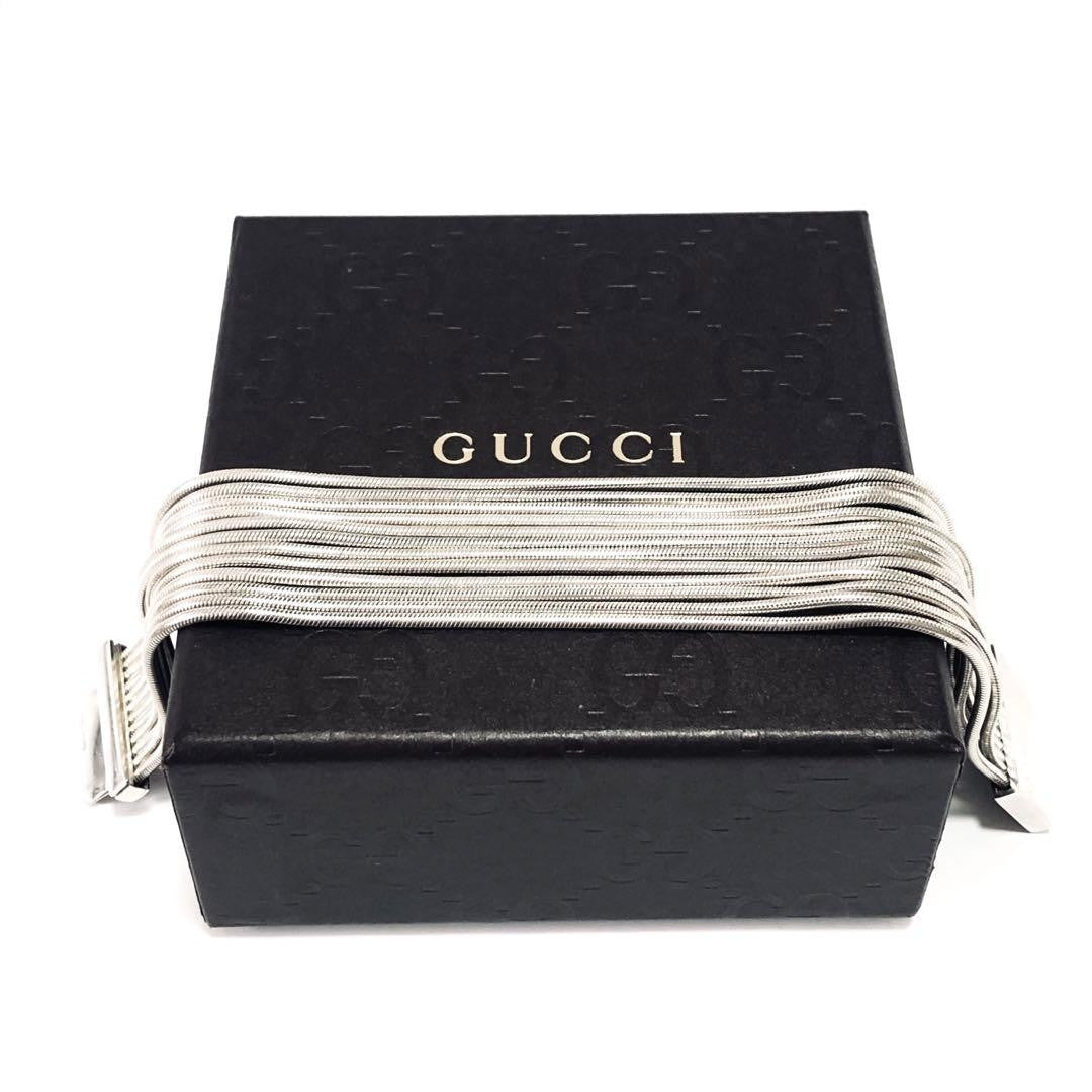 GUCCI Bracelet Bangle 12-strand snake chain Silver 925 Women Accessory Authentic