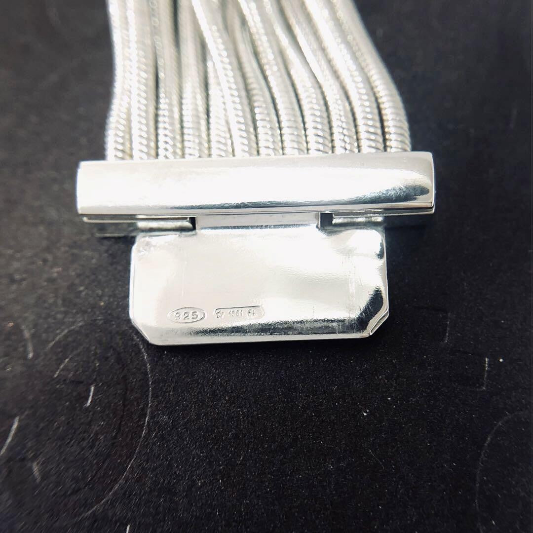 GUCCI Bracelet Bangle 12-strand snake chain Silver 925 Women Accessory Authentic