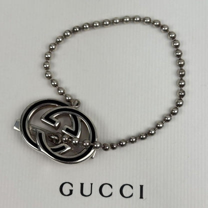 GUCCI Bracelet Bangle Interlocking Ball Chain Silver Women Accessory Authentic