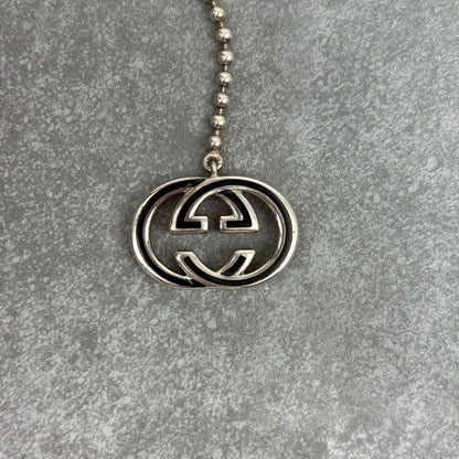GUCCI Bracelet Bangle Interlocking Ball Chain Silver Women Accessory Authentic