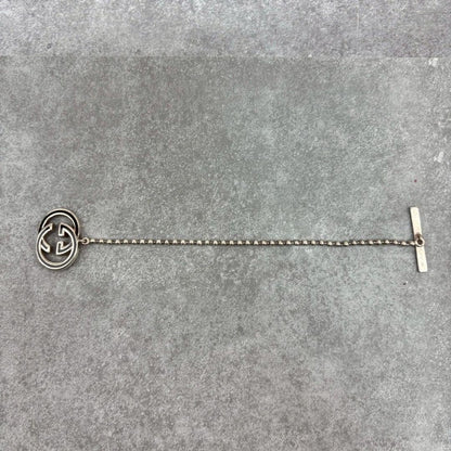 GUCCI Bracelet Bangle Interlocking Ball Chain Silver Women Accessory Authentic
