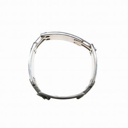 GUCCI Bracelet Bangle With Logo Link Silver 925 Women Accessory Authentic